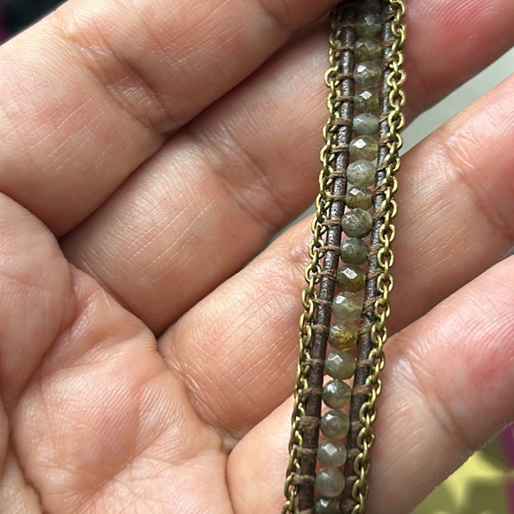 🖤CHAN LUU Labradorite Sterling silver Chain Leather wrap bracelet - Picture 5 of 11